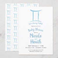 Gemini Zodiac Astrologie Blue May June Baby Dusche