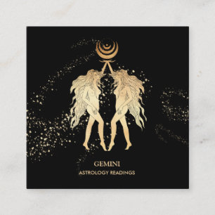 *~* GEMINI  Zodiac Astrologie Readings Moon Twins Quadratische Visitenkarte