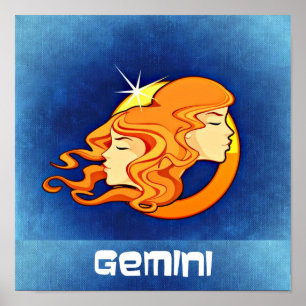 Gemini Zodiac Astrologie Symbol Poster