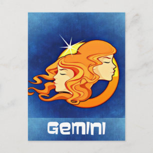 Gemini Zodiac Astrologie Symbol Postkarte