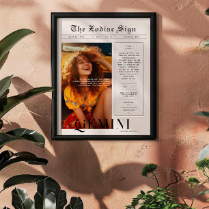 Gemini   Zodiac Astrology Foto Newspapier Poster