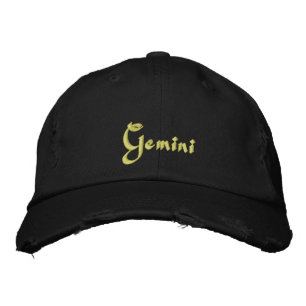 Gemini Zodiac bestickte Hülle / Hat Bestickte Kappe