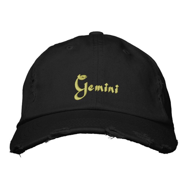 Gemini Zodiac bestickte Hülle / Hat Kappe (Vorderseite)