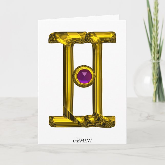GEMINI Zodiac Birthday Karte (Vorderseite)