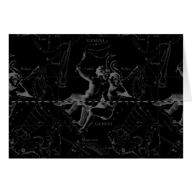 Gemini Zodiac Constellation Hevelius 1690 (Vorderseite (Horizontal))