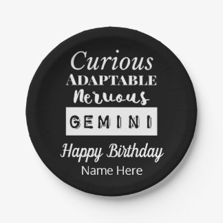Gemini Zodiac Fun Charakteristika Geburtstag Pappteller