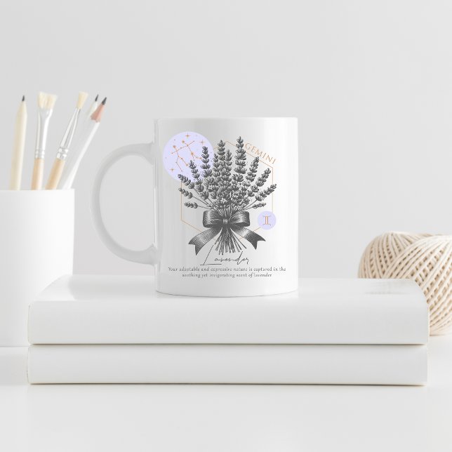 Gemini zodiac Geburtsmonat Geburtstag Blume Kaffeetasse (Gemini birth flower mug)