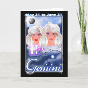 Gemini Zodiac Geburtstagskarte Karte