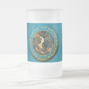 Gemini Zodiac individuell anpassbar Mattglas Bierglas