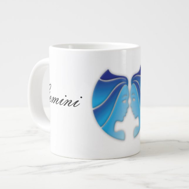 Gemini Zodiac Jumbo-Tasse (Vorderseite Links)