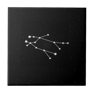 Gemini Zodiac Konstellation Moderne Schwarz & Weiß Fliese