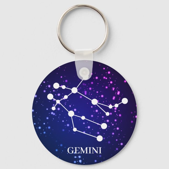 Gemini-Zodiac-Konstellation Schlüsselanhänger (Vorderseite)
