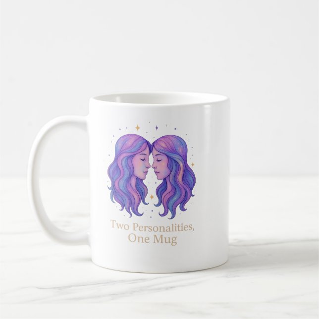 Gemini Zodiac Mug – Funny Gemini Gift – Pastel Kaffeetasse (Links)