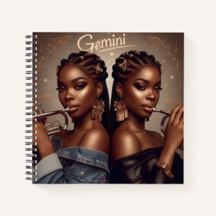 Gemini Zodiac Musician Trumpet Notizbuch