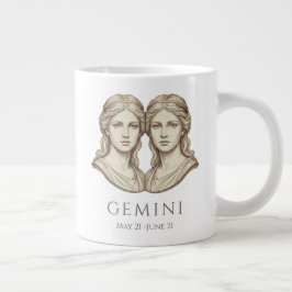 Gemini Zodiac Personalized Name & Birth Date Jumbo-Tasse