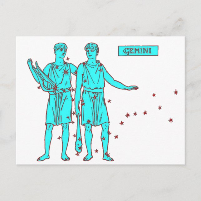 Gemini Zodiac Postkarte (Vorderseite)