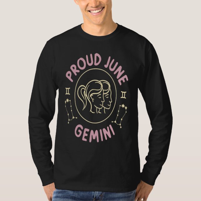 Gemini Zodiac Proud June Gemini T-Shirt (Vorderseite)