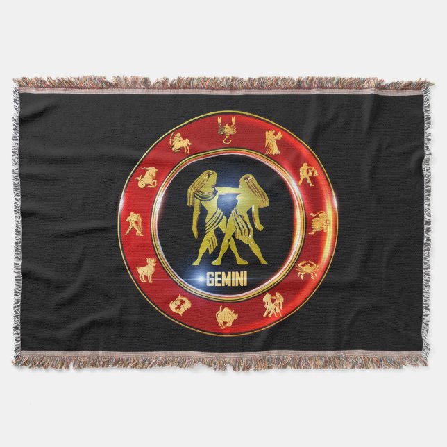 Gemini Zodiac Sign Astrologie Decke (Vorderseite)