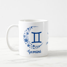 Gemini Zodiac Sign Astrologie Geburtstag Blau Weiß Kaffeetasse