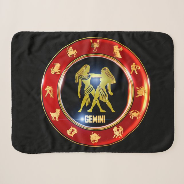 Gemini Zodiac Sign Astrologie Sherpadecke (Vorderseite (Horizontal))