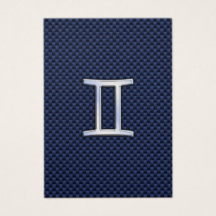 Gemini Zodiac Sign auf Blue Carbon Fibre Style