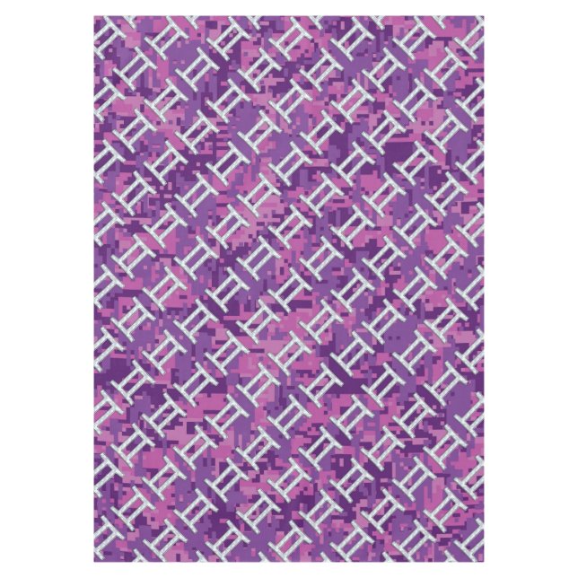 Gemini Zodiac Sign auf Pink Digital Camouflage Tischdecke (Vorderseite)