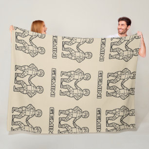Gemini Zodiac Sign Blanket (transparent) Fleecedecke