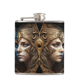 Gemini Zodiac Sign Flachmann