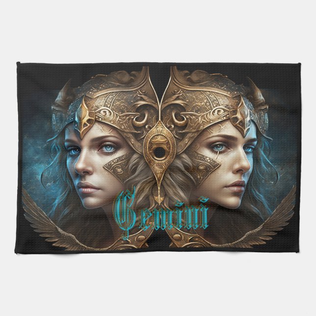 Gemini Zodiac Sign Geschirrtuch (Horizontal)