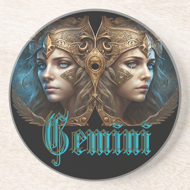 Gemini Zodiac Sign Getränkeuntersetzer (Vorne)