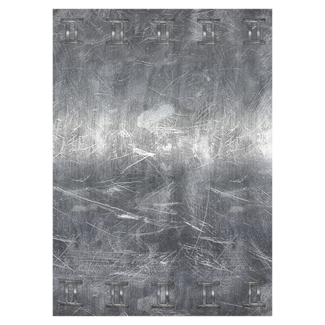 Gemini Zodiac Sign Grunge gestörtes Silber Tischdecke (Vorderseite)
