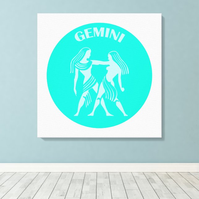 Gemini, Zodiac Sign, Horoscope, Astrology Leinwanddruck (Insitu (Holzboden))