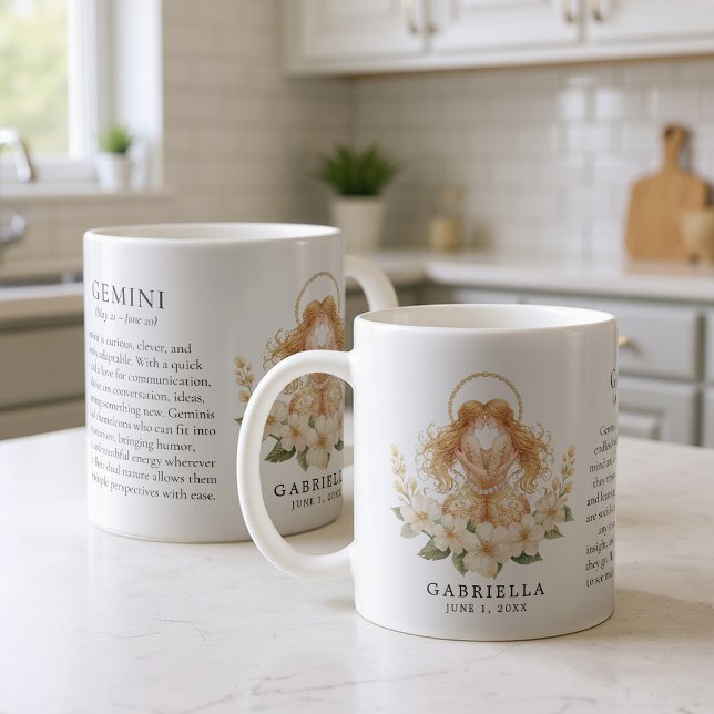 Gemini Zodiac Sign Horoscope Personalized Gift Kaffeetasse (Von Creator hochgeladen)