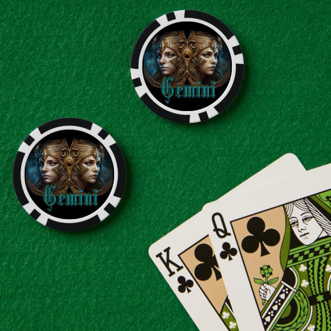 Gemini Zodiac Sign Pokerchips (Pokertisch (doppelt))