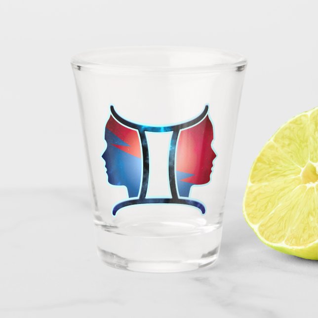 Gemini Zodiac Sign Schnapsglas (Vorderseite)