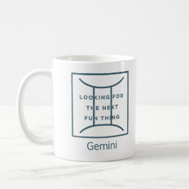 Gemini Zodiac Sign Spaß Zitat Blue Text Geburtstag Kaffeetasse