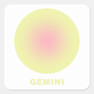 Gemini Zodiac Sign Stilvolle Gradient Quadratischer Aufkleber