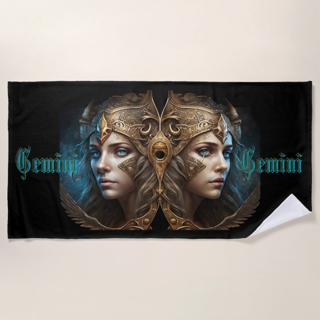 Gemini Zodiac Sign Strandtuch (Vorderseite)
