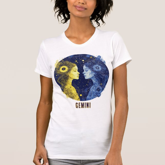 Gemini Zodiac Sign T-Shirt (Vorderseite)