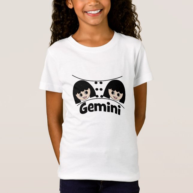 Gemini Zodiac Sign Twins Girls Kinder T-Shirt (Vorderseite)