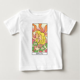 Gemini Zodiac Signa Abstrakte Kunst Vintag Baby T-shirt