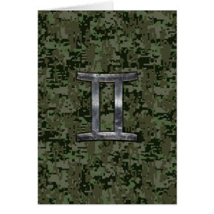 Gemini Zodiac signiert grüne digitale Camouflage