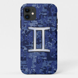 Gemini Zodiac-Signierung auf der Blue-Camouflage iPhone 11 Hülle