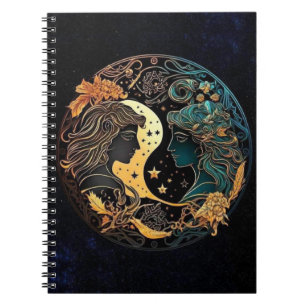 Gemini Zodiac Spiral Notebook Notizblock