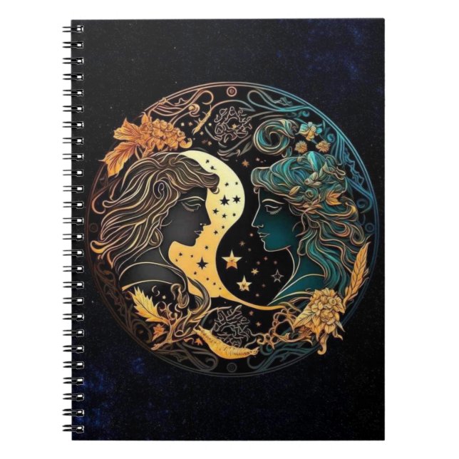 Gemini Zodiac Spiral Notebook Notizblock (Vorderseite)