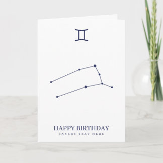 Gemini Zodiac Star Sign Custom Geburtstag Karte