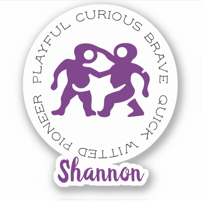 Gemini Zodiac Star Sign Features Aufkleber (Vorderseite)