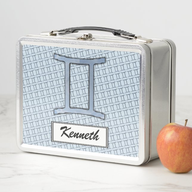 Gemini Zodiac Symbol Element von Kenneth Yoncich Metall Lunch Box (Beispiel)