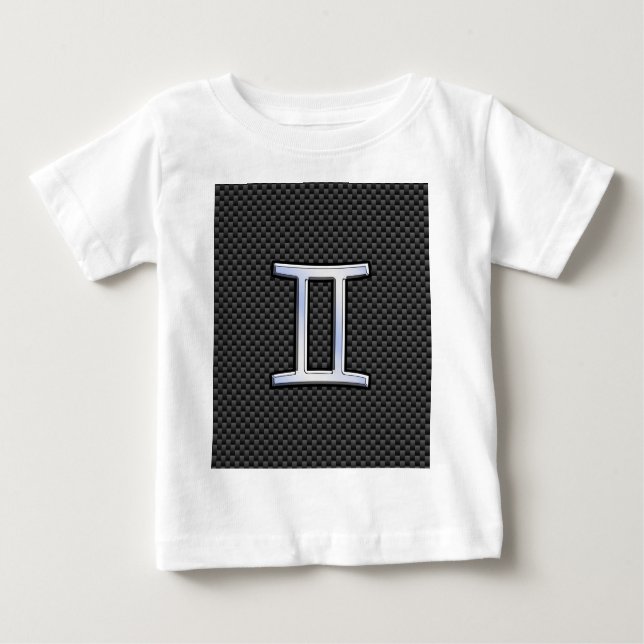 Gemini Zodiac Symbol Holzkohle Faserverbund Baby T-shirt (Vorderseite)