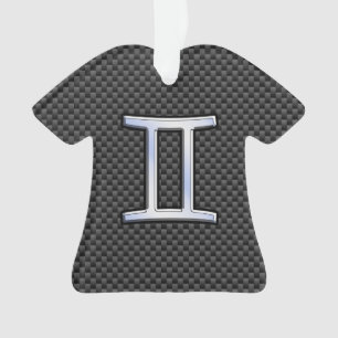 Gemini Zodiac Symbol Holzkohlefaser drucken Ornament